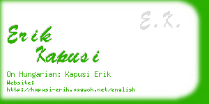 erik kapusi business card